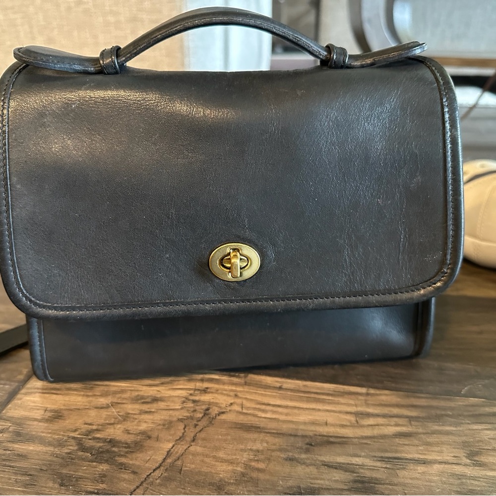 Vintage Coach Black Court Bag